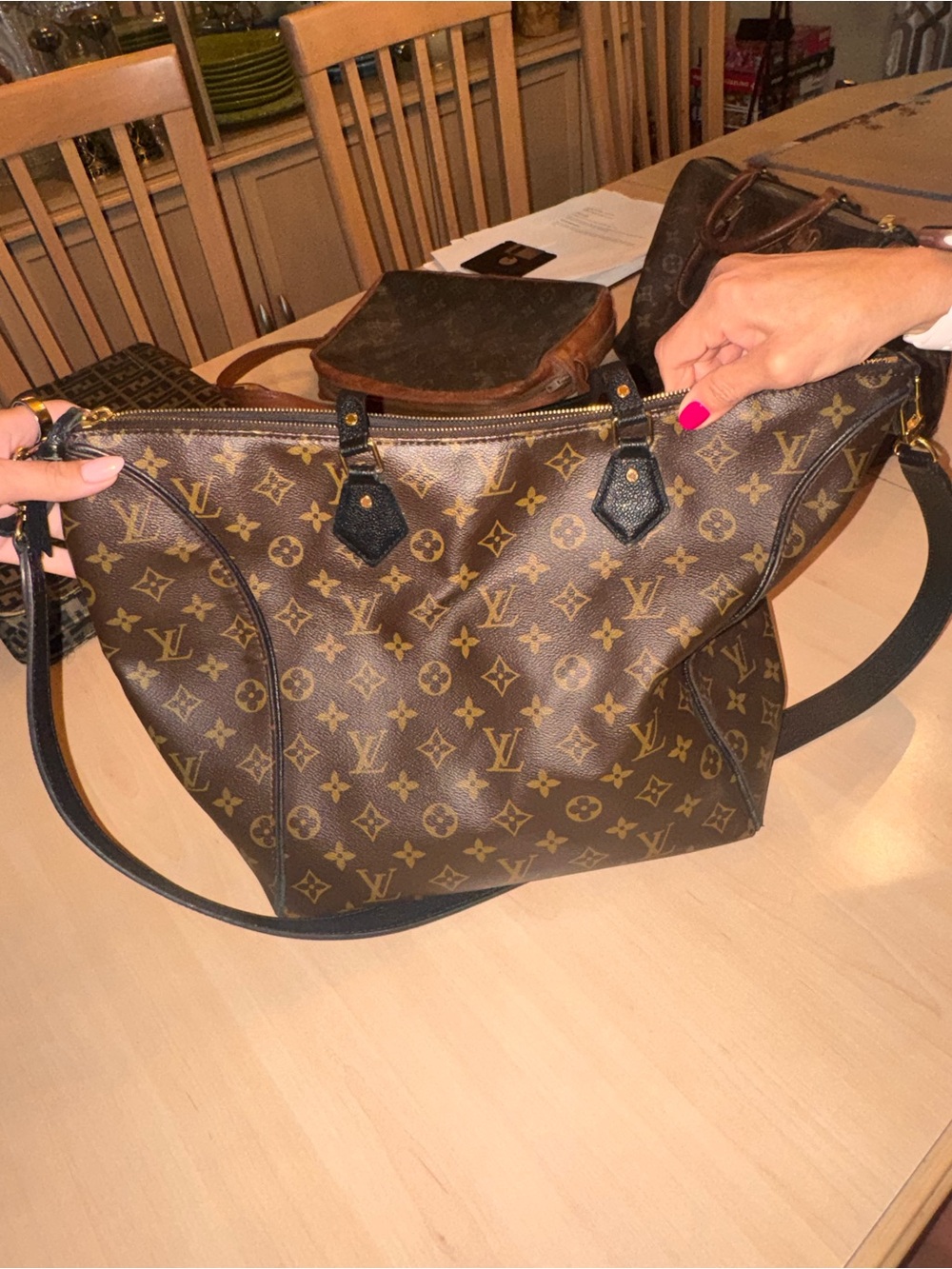 Louis Vuitton Icare Monogram Canvas Tote Bag in Brown, Black and Tan - Picture 3 of 9